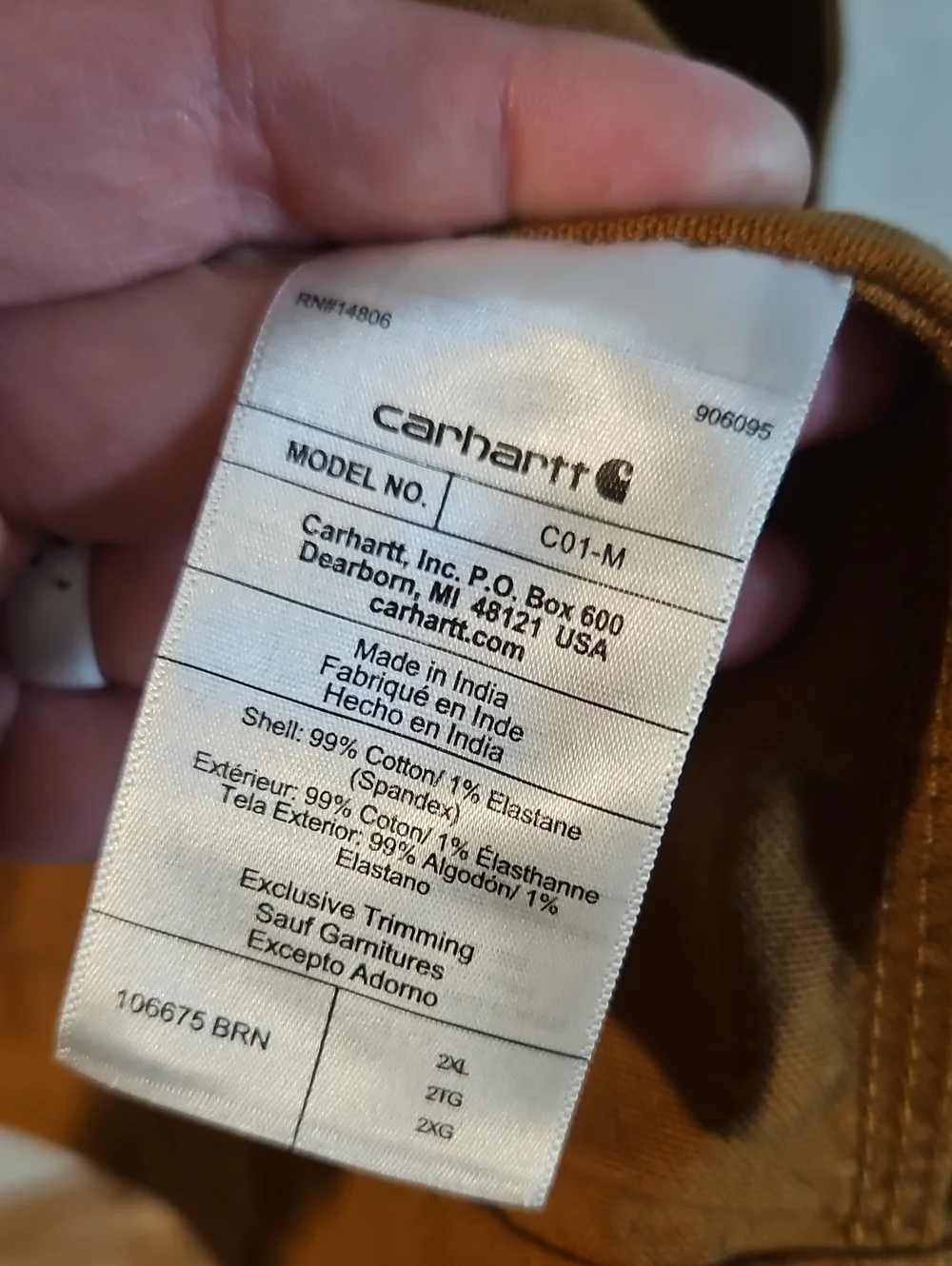 Carhartt Men's Chore Coat: Tan/Brown: New With Tags: Size 2XL